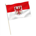 Stock-Flagge : Brandenburg mit Wappen / Premiumqualit&auml;t