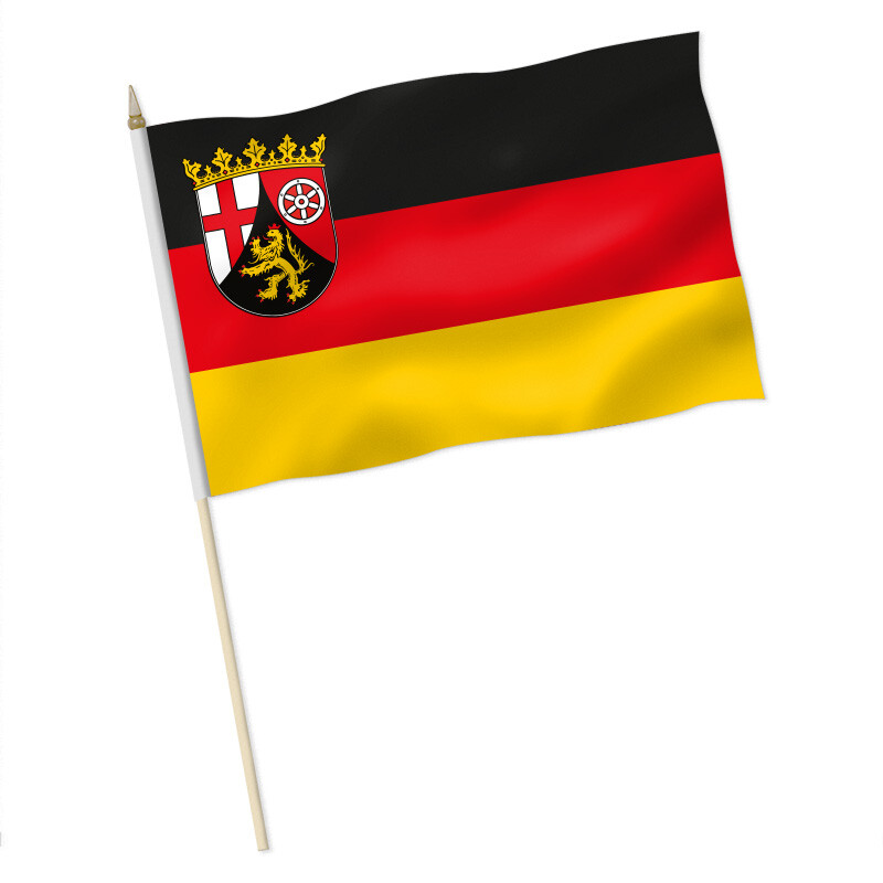 Stock-Flagge : Rheinland-Pfalz mit Wappen / Premiumqualität, 9,95 €