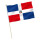 Stock-Flagge : Dominikanische Republik mit Wappen / Premiumqualität