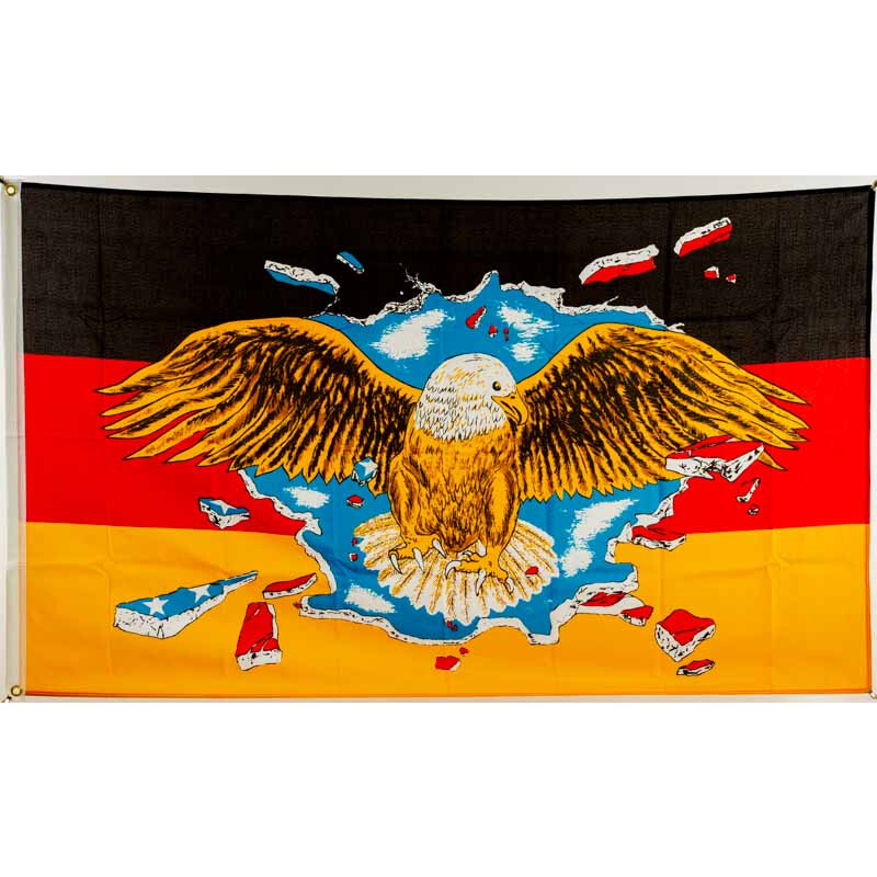 Fahne Deutschland mit Adler 90 x 150 cm