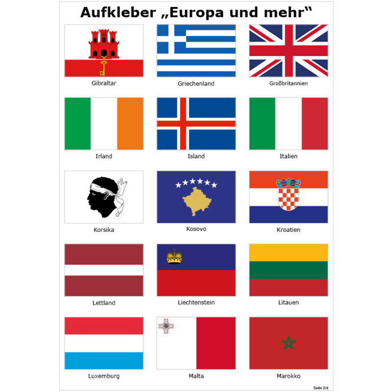 Europa und mehr Aufkleber Set 9x6 cm, 34,95 €