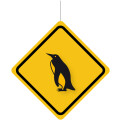 Deckenhänger Verkehrsschild "Achtung Pinguin"
