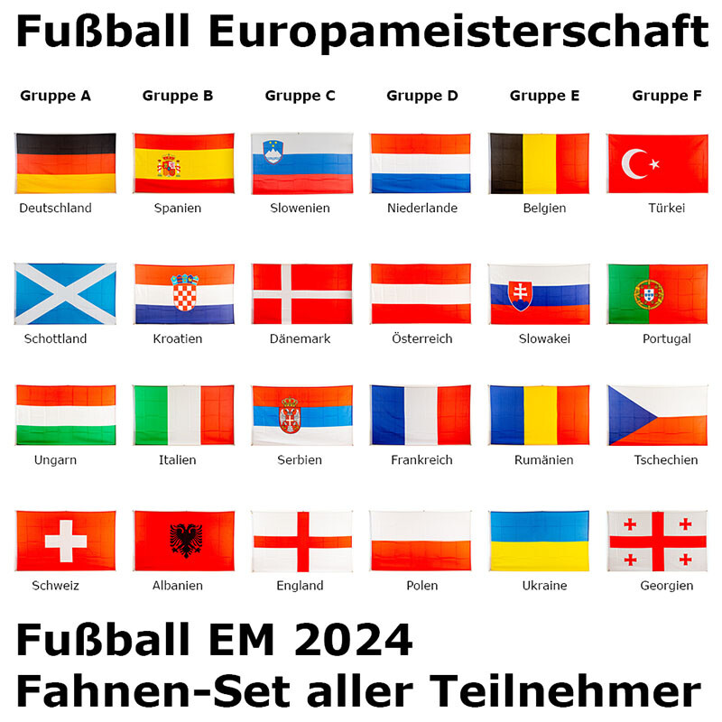 EM 2024: Flaggen zur Fußball-Europameisterschaft