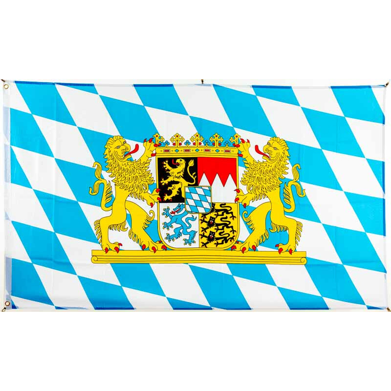 Flagge 90 x 150 : Bayern mit Wappen & Löwen, 9,95 €