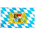 Flagge 90 x 150 : Bayern mit Wappen &amp; L&ouml;wen