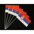 Papierfähnchen Serbien mit Wappen 100 Stück