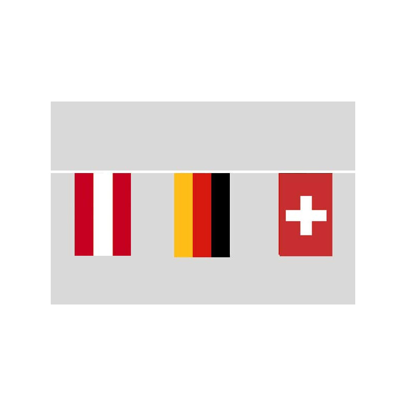 Party-Flaggenkette Deutschland - Oesterreich - Schweiz 9 Meter, 29,95 €