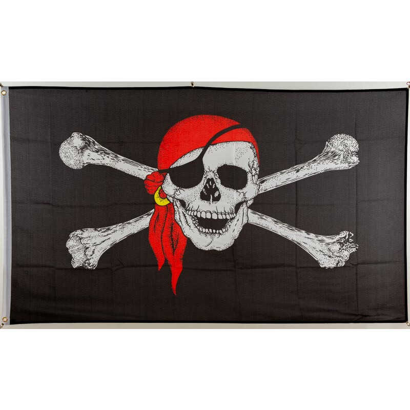 Flagge 90 x 150 : Piratenflagge mit Kopftuch, 9,95 €