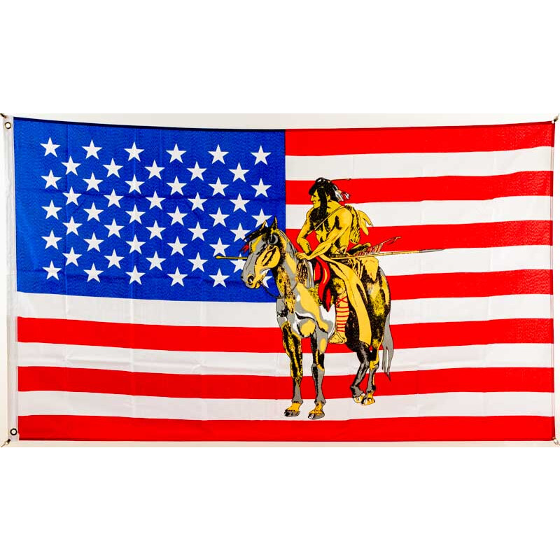 Flagge 90 x 150 : USA - Indianer mit Pferd, 9,95 €
