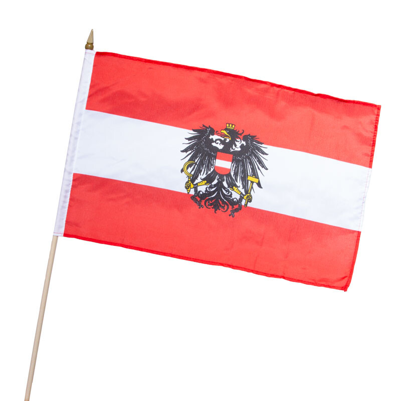 Stock-Flagge 30 x 45 : Oesterreich mit Adler (Österreich), 3,95 €