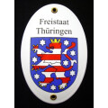 Emaille-Grenzschild &quot;Freistaat Th&uuml;ringen&quot;...
