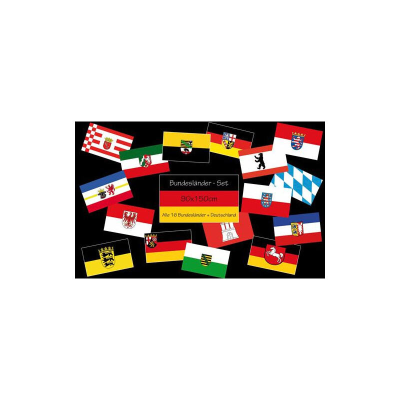 ALLE 16 Bundesländer-Flaggen im Set + Deutschland! 90x150cm, 99,90 €